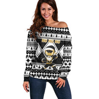 Personalized Power Black Ranger Santa Claus Off Shoulder Sweater Funny Christmas - Wonder Print Shop