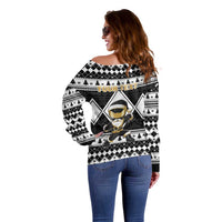 Personalized Power Black Ranger Santa Claus Off Shoulder Sweater Funny Christmas - Wonder Print Shop