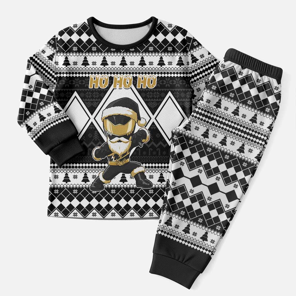 Power Black Ranger Santa Claus Christmas Pajama Set Funny Christmas - Wonder Print Shop