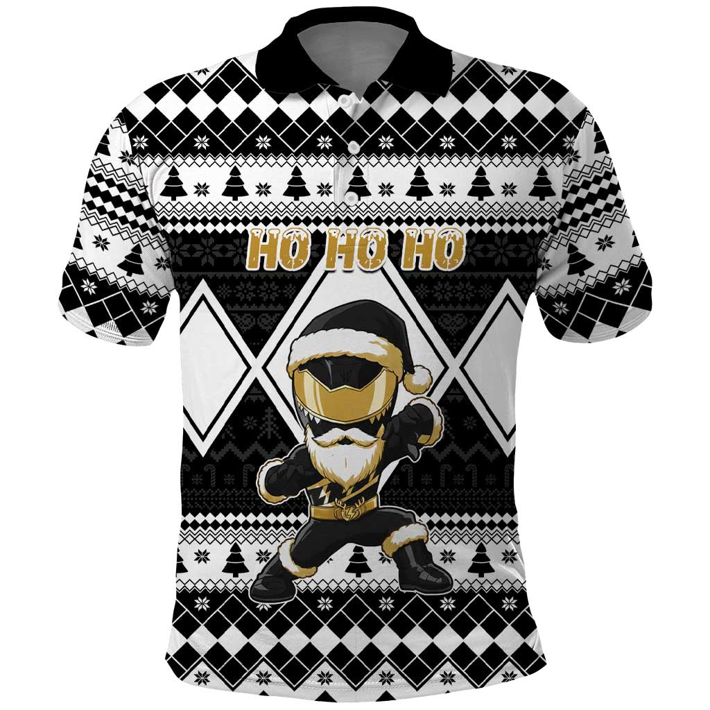 Personalized Power Black Ranger Santa Claus Polo Shirt Funny Christmas - Wonder Print Shop