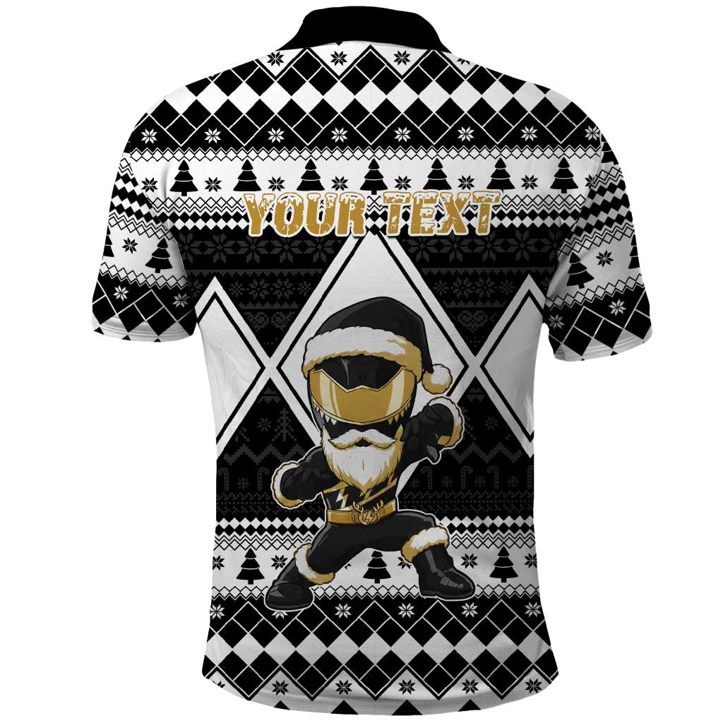 Personalized Power Black Ranger Santa Claus Polo Shirt Funny Christmas - Wonder Print Shop