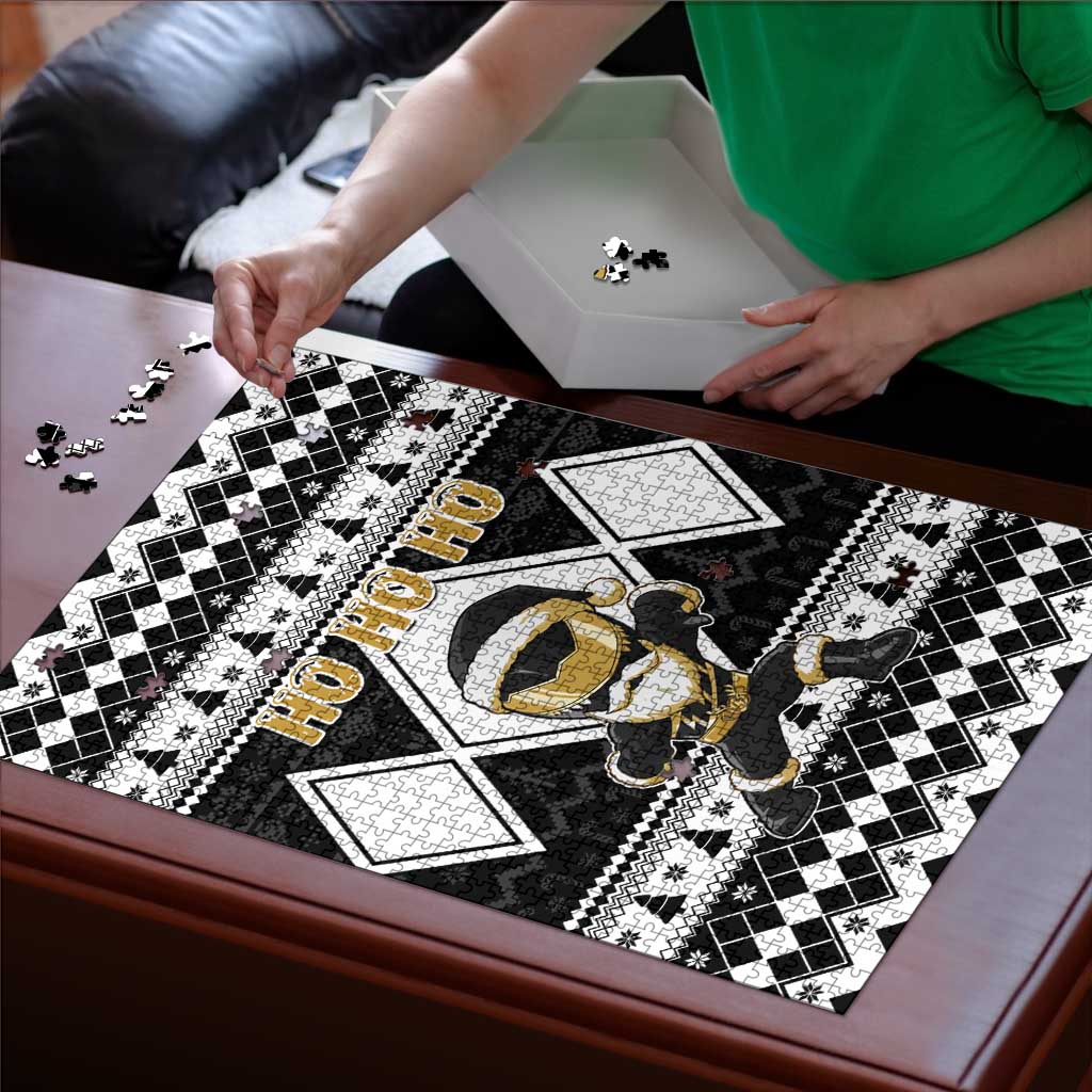 Power Black Ranger Santa Claus Puzzle Funny Christmas - Wonder Print Shop
