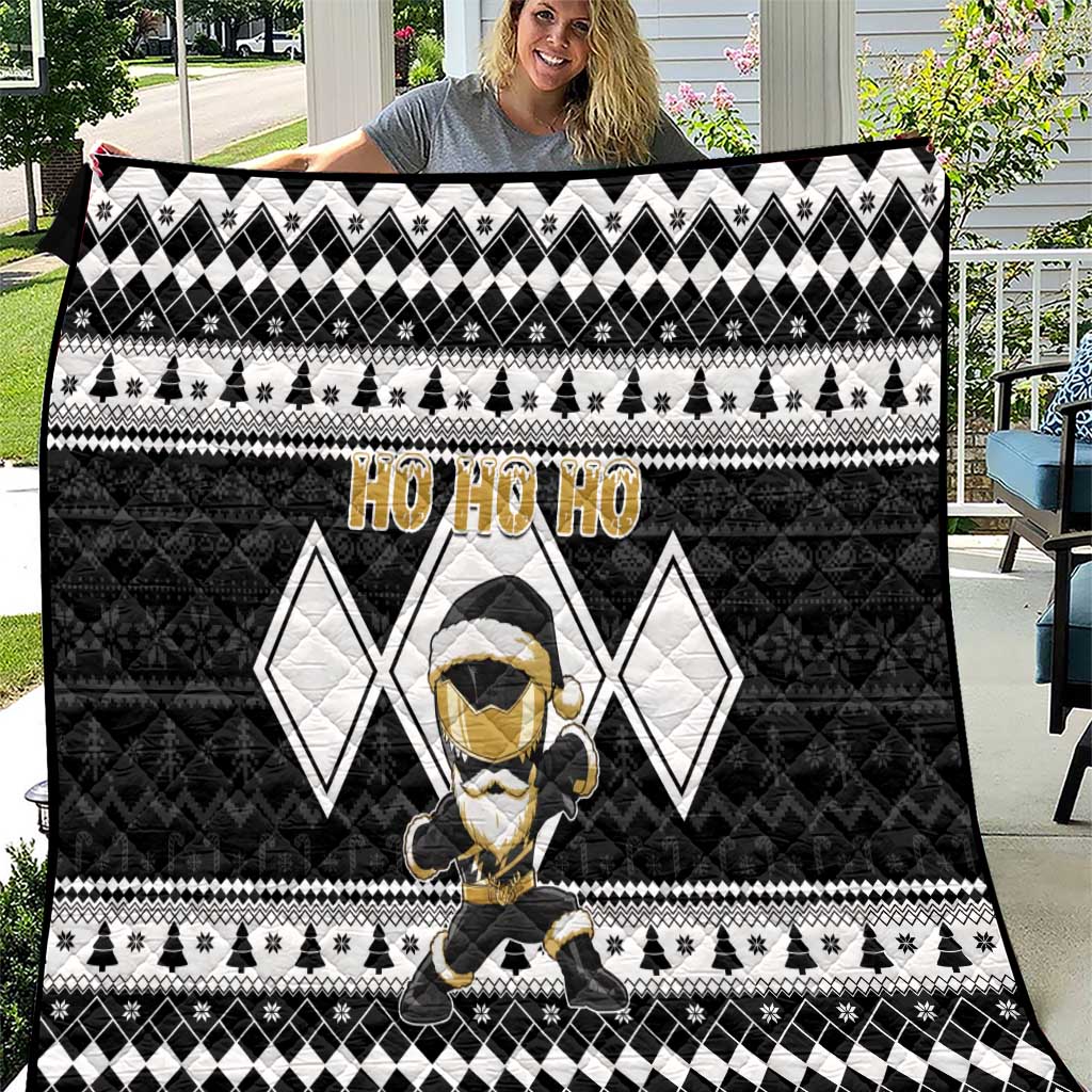 Power Black Ranger Santa Claus Quilt Funny Christmas - Wonder Print Shop
