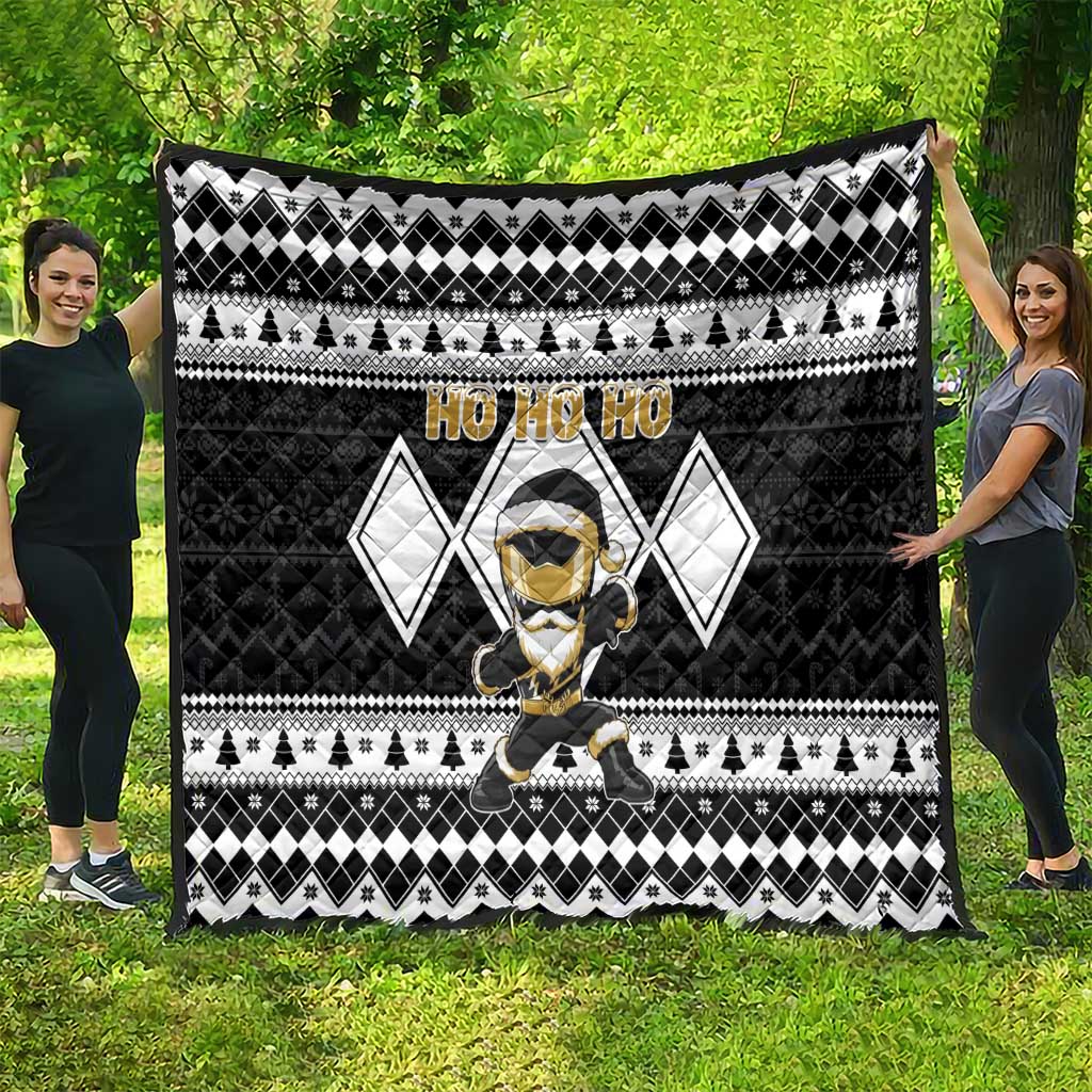 Power Black Ranger Santa Claus Quilt Funny Christmas - Wonder Print Shop