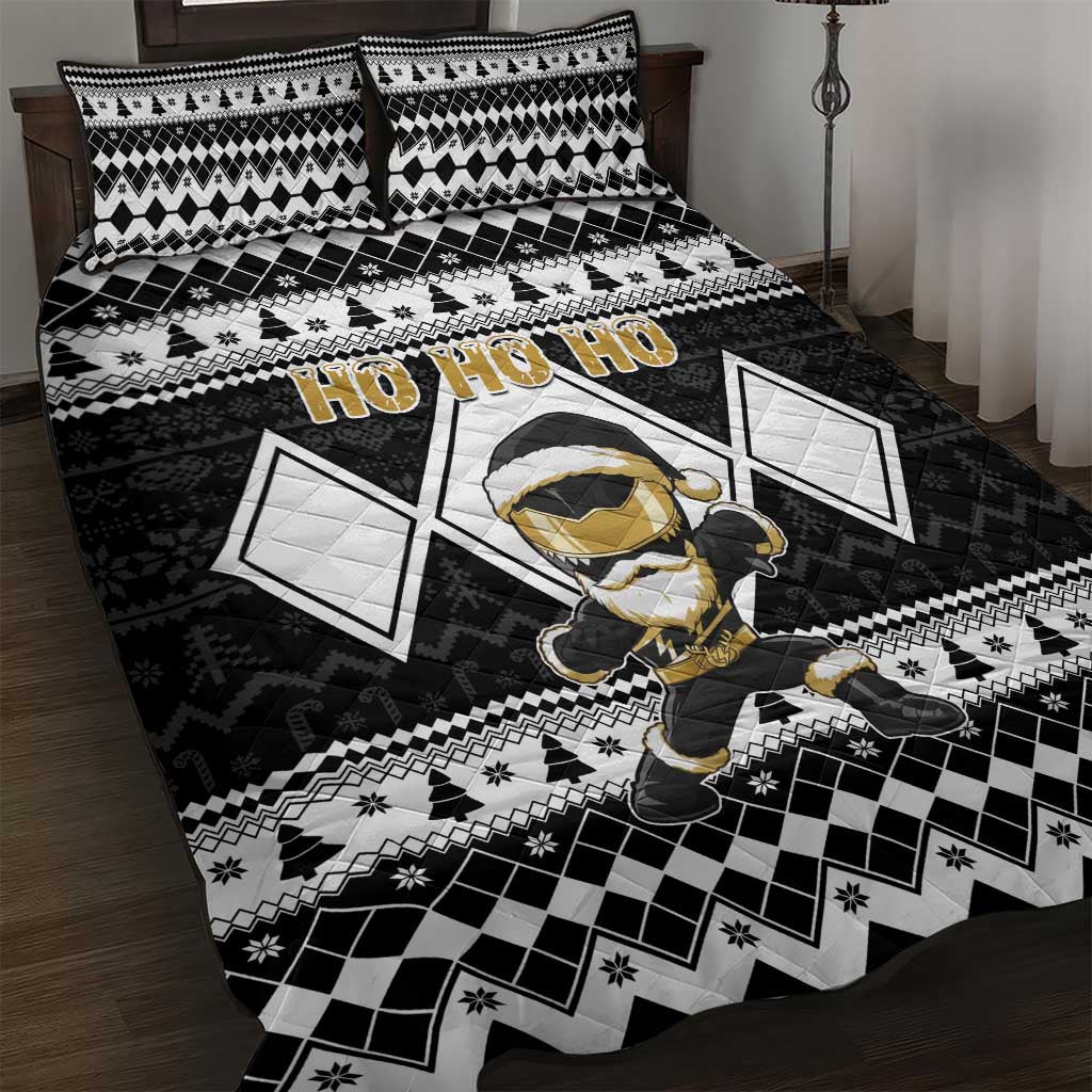 Power Black Ranger Santa Claus Quilt Bed Set Funny Christmas - Wonder Print Shop