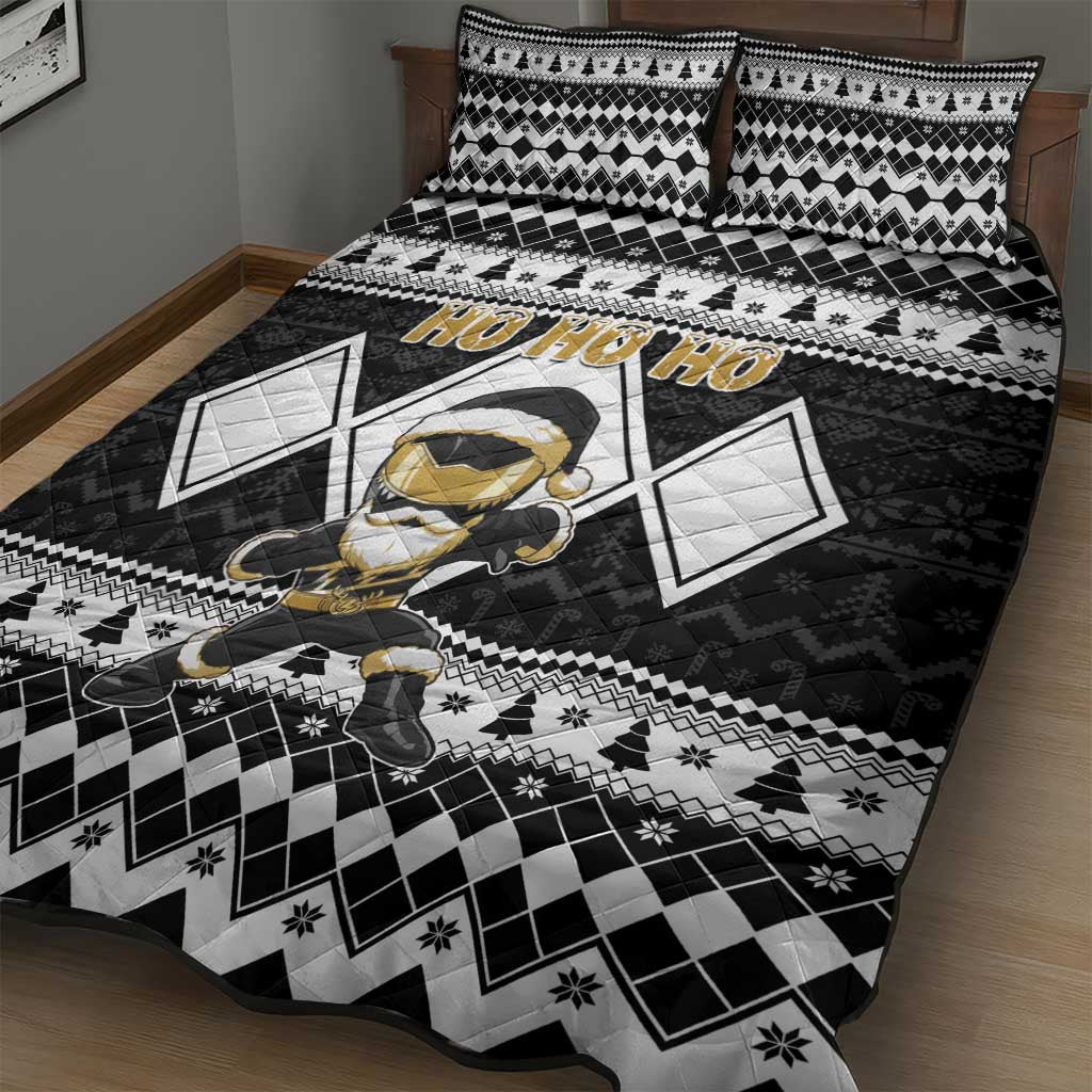 Power Black Ranger Santa Claus Quilt Bed Set Funny Christmas - Wonder Print Shop