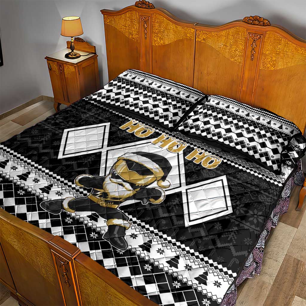 Power Black Ranger Santa Claus Quilt Bed Set Funny Christmas - Wonder Print Shop