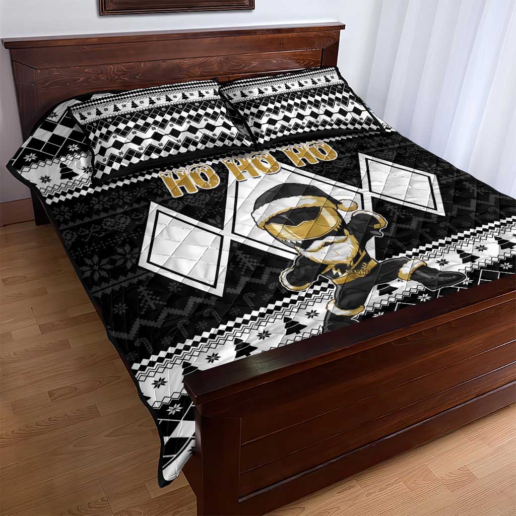 Power Black Ranger Santa Claus Quilt Bed Set Funny Christmas - Wonder Print Shop