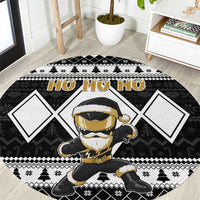 Power Black Ranger Santa Claus Round Carpet Funny Christmas - Wonder Print Shop