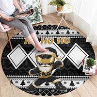 Power Black Ranger Santa Claus Round Carpet Funny Christmas - Wonder Print Shop