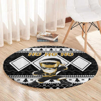 Power Black Ranger Santa Claus Round Carpet Funny Christmas - Wonder Print Shop