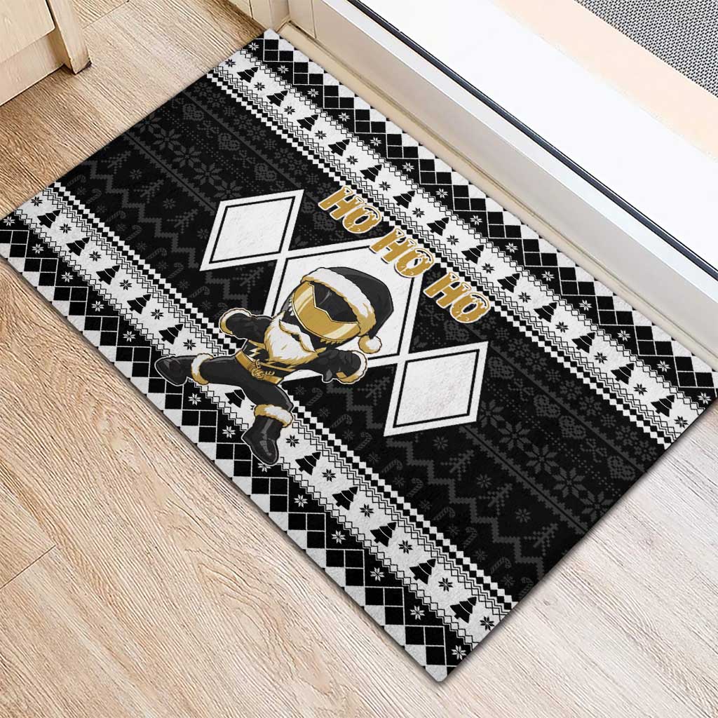 Power Black Ranger Santa Claus Rubber Doormat Funny Christmas - Wonder Print Shop