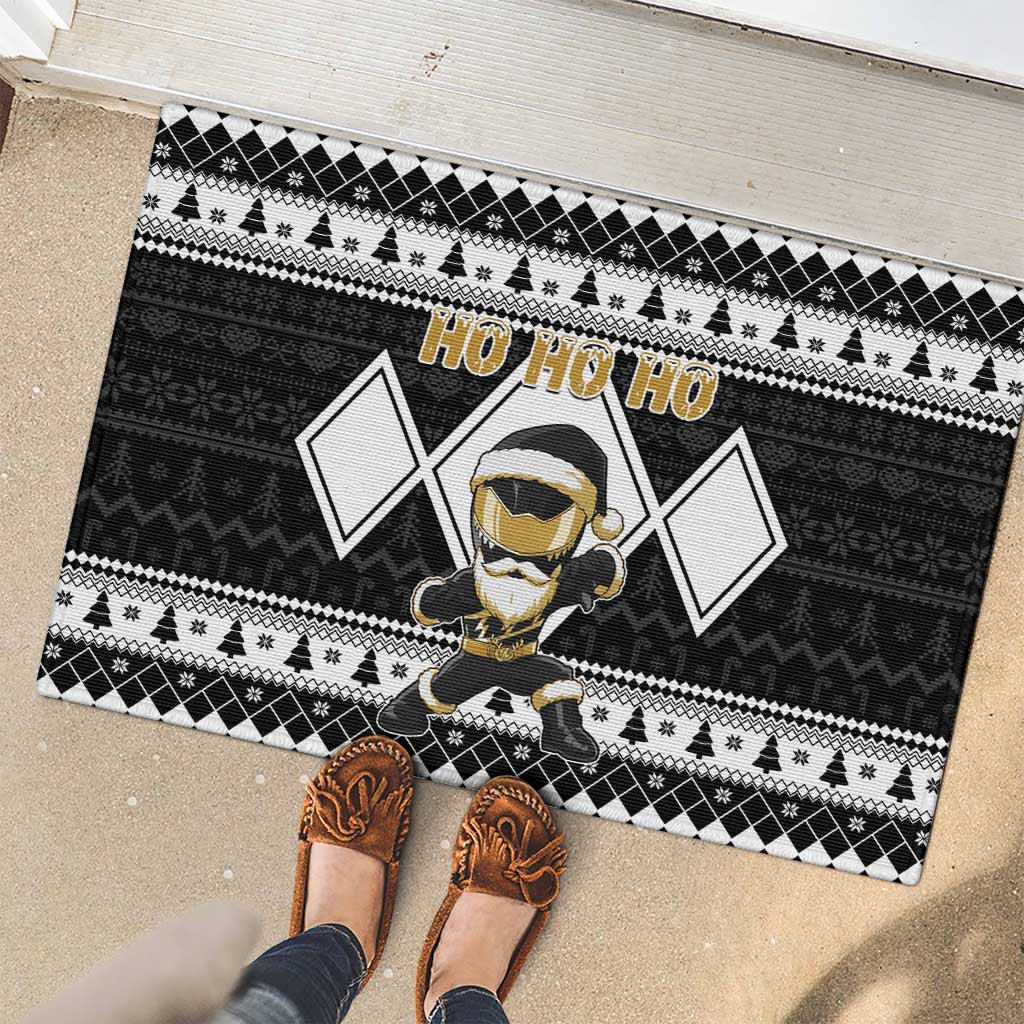 Power Black Ranger Santa Claus Rubber Doormat Funny Christmas - Wonder Print Shop