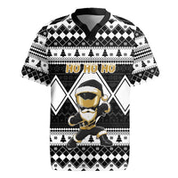 Personalized Power Black Ranger Santa Claus Rugby Jersey Funny Christmas - Wonder Print Shop