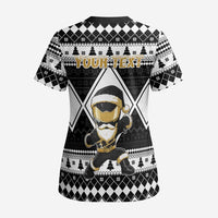 Personalized Power Black Ranger Santa Claus Scrub Top Funny Christmas - Wonder Print Shop