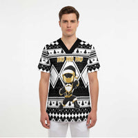 Personalized Power Black Ranger Santa Claus Scrub Top Funny Christmas - Wonder Print Shop