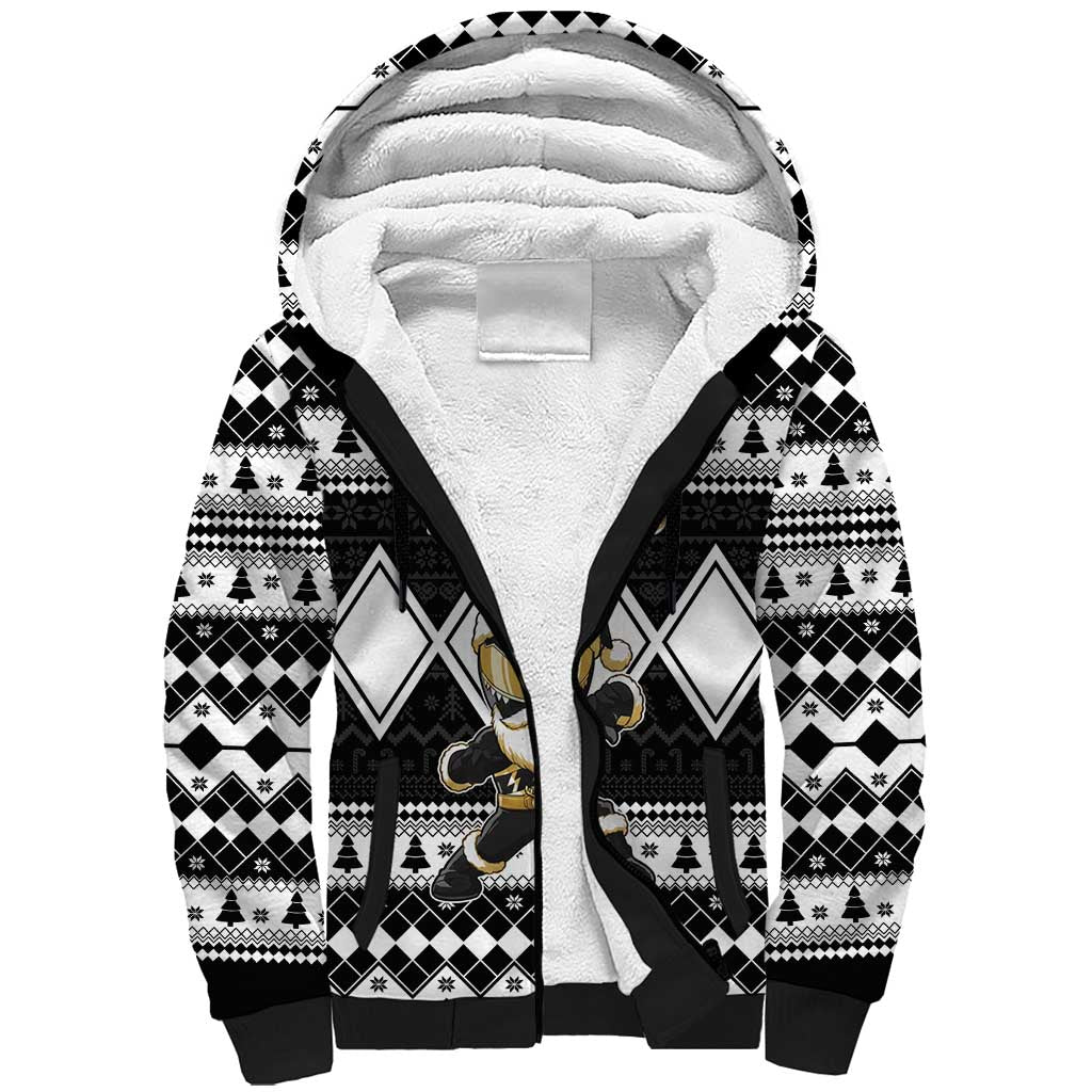 Personalized Power Black Ranger Santa Claus Sherpa Hoodie Funny Christmas - Wonder Print Shop