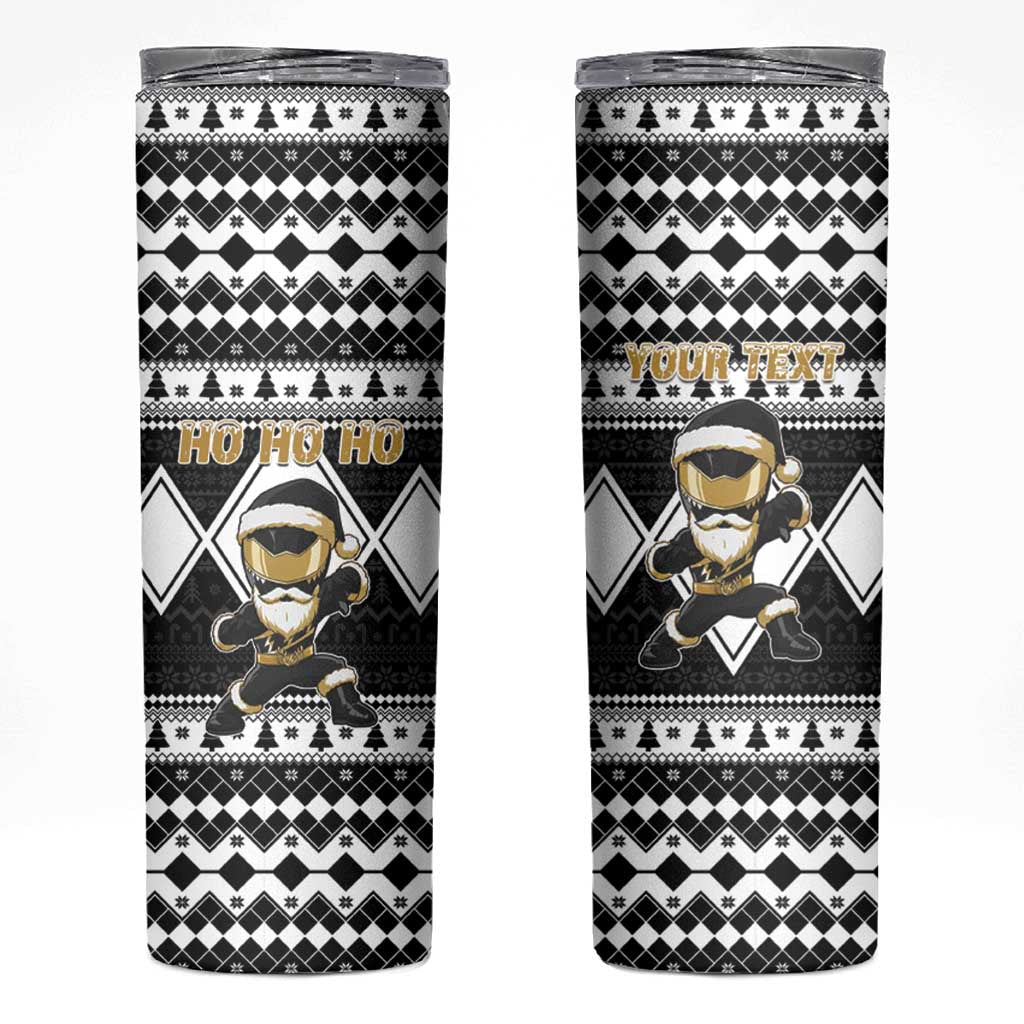 Personalized Power Black Ranger Santa Claus Skinny Tumbler Funny Christmas - Wonder Print Shop