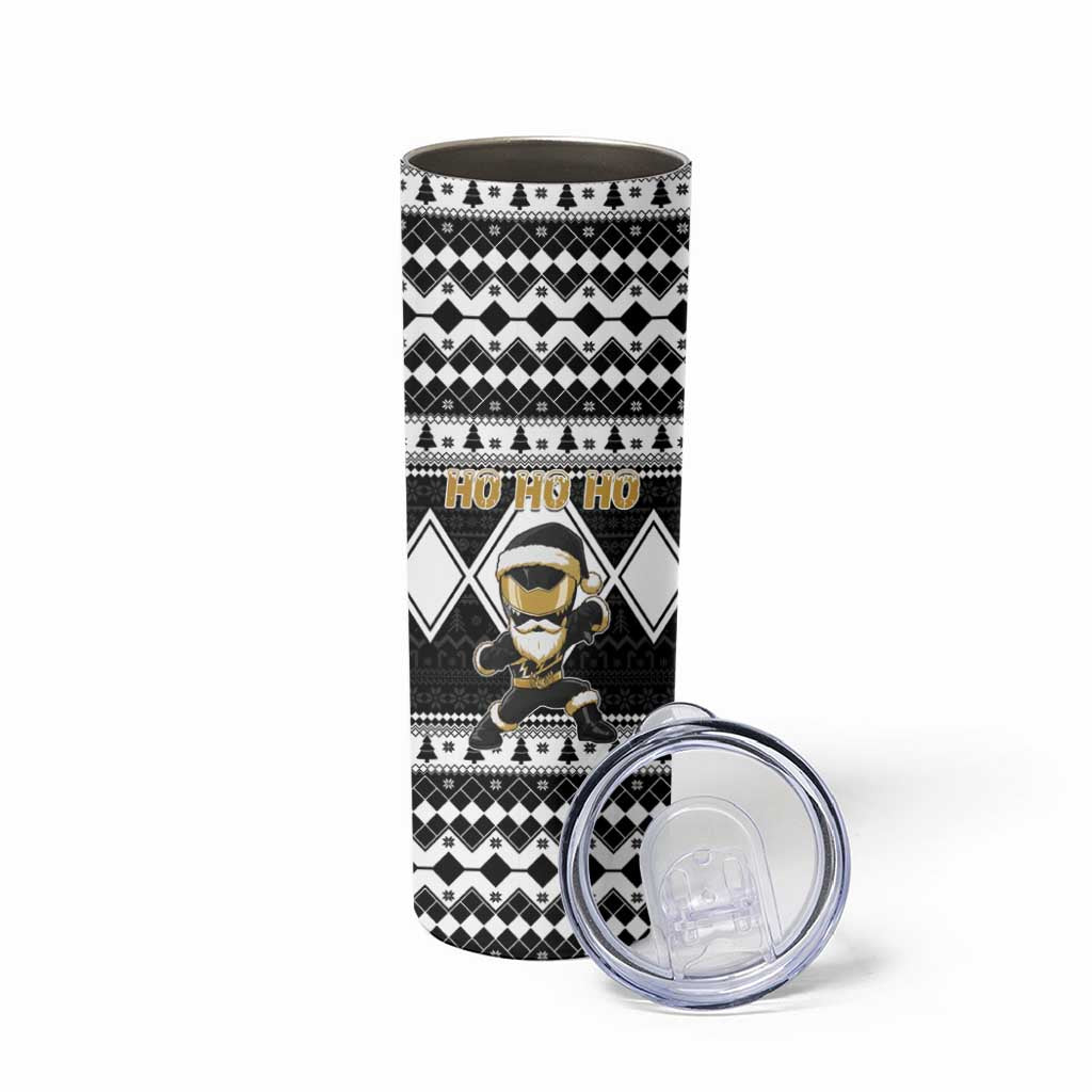 Personalized Power Black Ranger Santa Claus Skinny Tumbler Funny Christmas - Wonder Print Shop