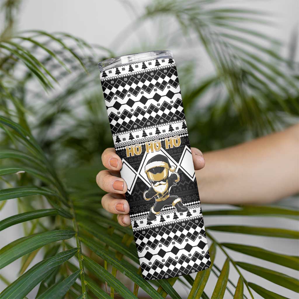 Personalized Power Black Ranger Santa Claus Skinny Tumbler Funny Christmas - Wonder Print Shop