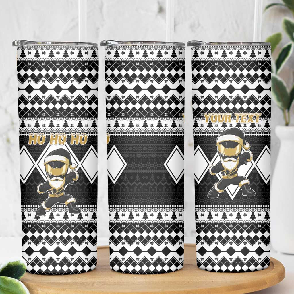 Personalized Power Black Ranger Santa Claus Skinny Tumbler Funny Christmas - Wonder Print Shop