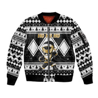 Personalized Power Black Ranger Santa Claus Sleeve Zip Bomber Jacket Funny Christmas - Wonder Print Shop