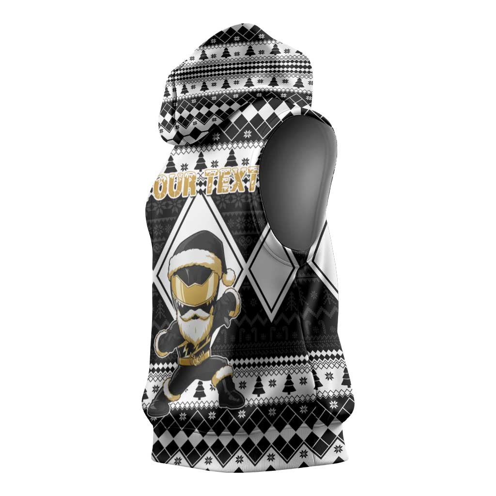 Personalized Power Black Ranger Santa Claus Sleeveless Hoodie Funny Christmas - Wonder Print Shop