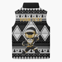 Personalized Power Black Ranger Santa Claus Sleeveless Puffer Jacket Funny Christmas - Wonder Print Shop