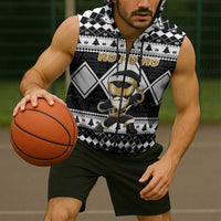 Personalized Power Black Ranger Santa Claus Sleeveless Zip Hoodie Funny Christmas - Wonder Print Shop
