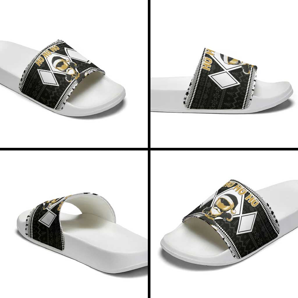 Power Black Ranger Santa Claus Slide Sandals Funny Christmas - Wonder Print Shop