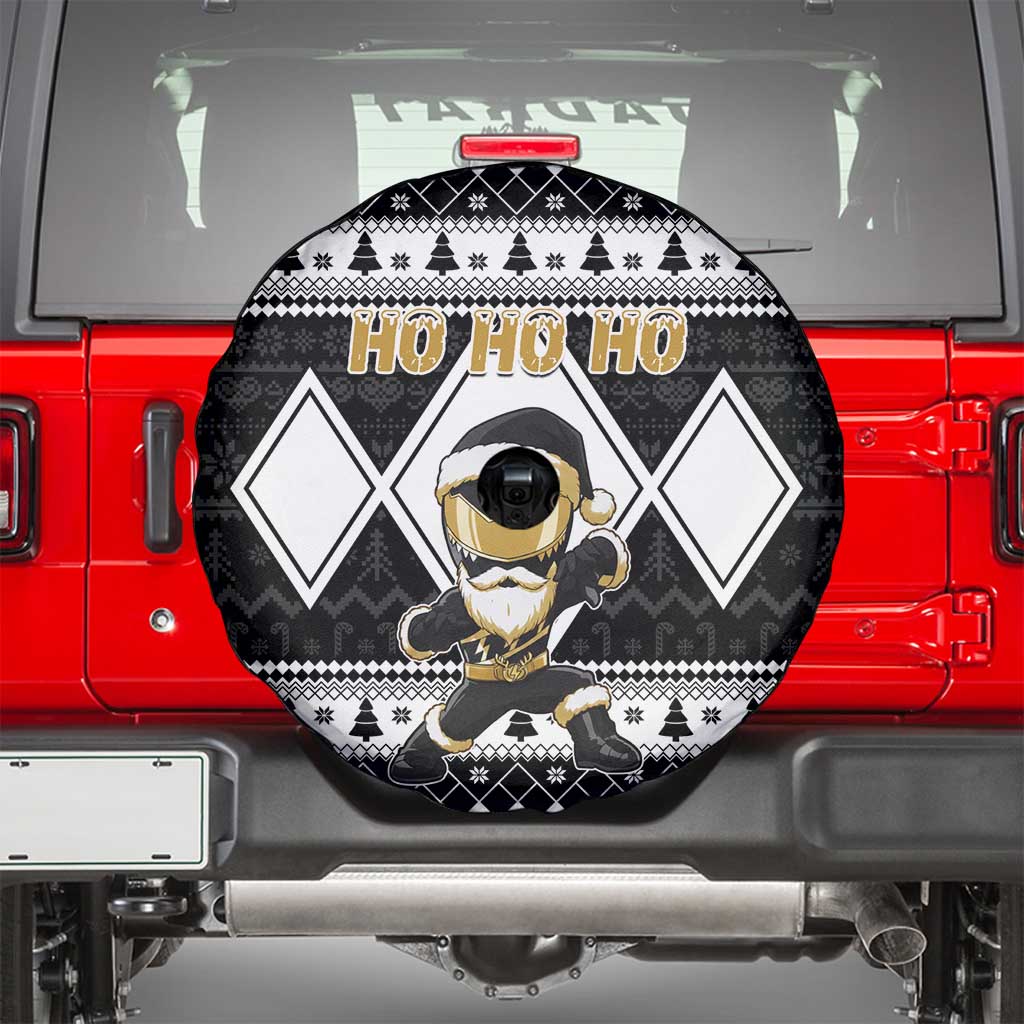 Power Black Ranger Santa Claus Spare Tire Cover Funny Christmas - Wonder Print Shop