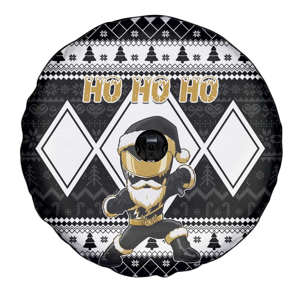 Power Black Ranger Santa Claus Spare Tire Cover Funny Christmas - Wonder Print Shop