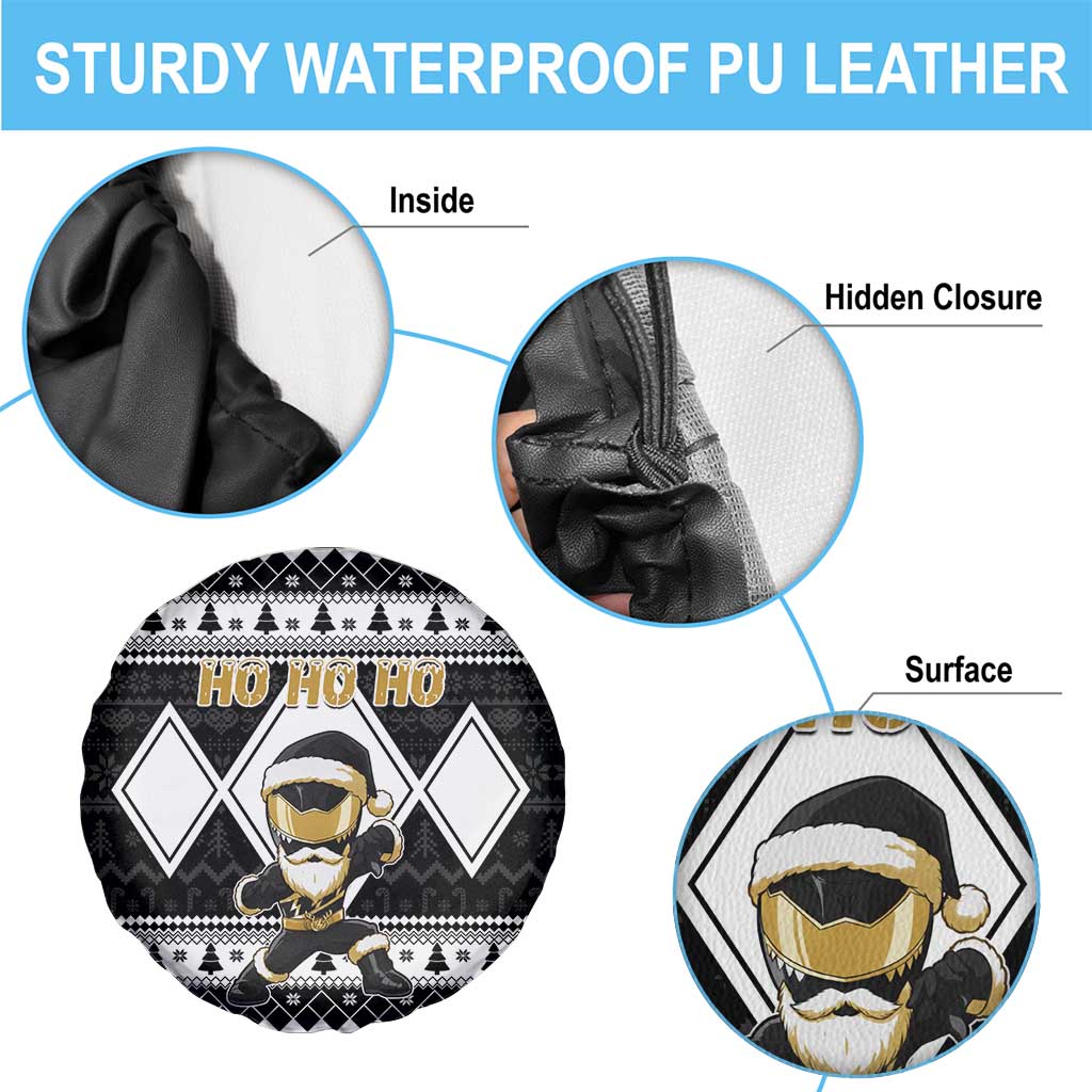 Power Black Ranger Santa Claus Spare Tire Cover Funny Christmas - Wonder Print Shop