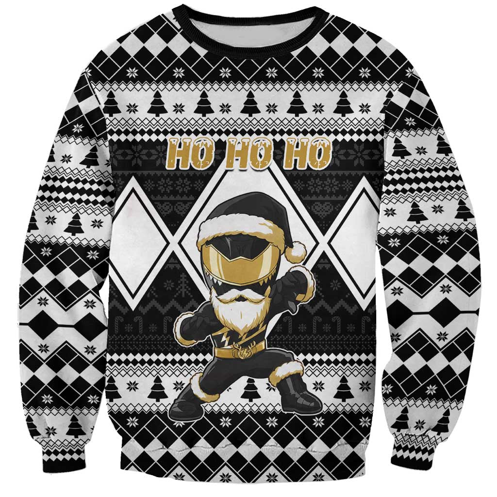 Personalized Power Black Ranger Santa Claus Sweatshirt Funny Christmas - Wonder Print Shop