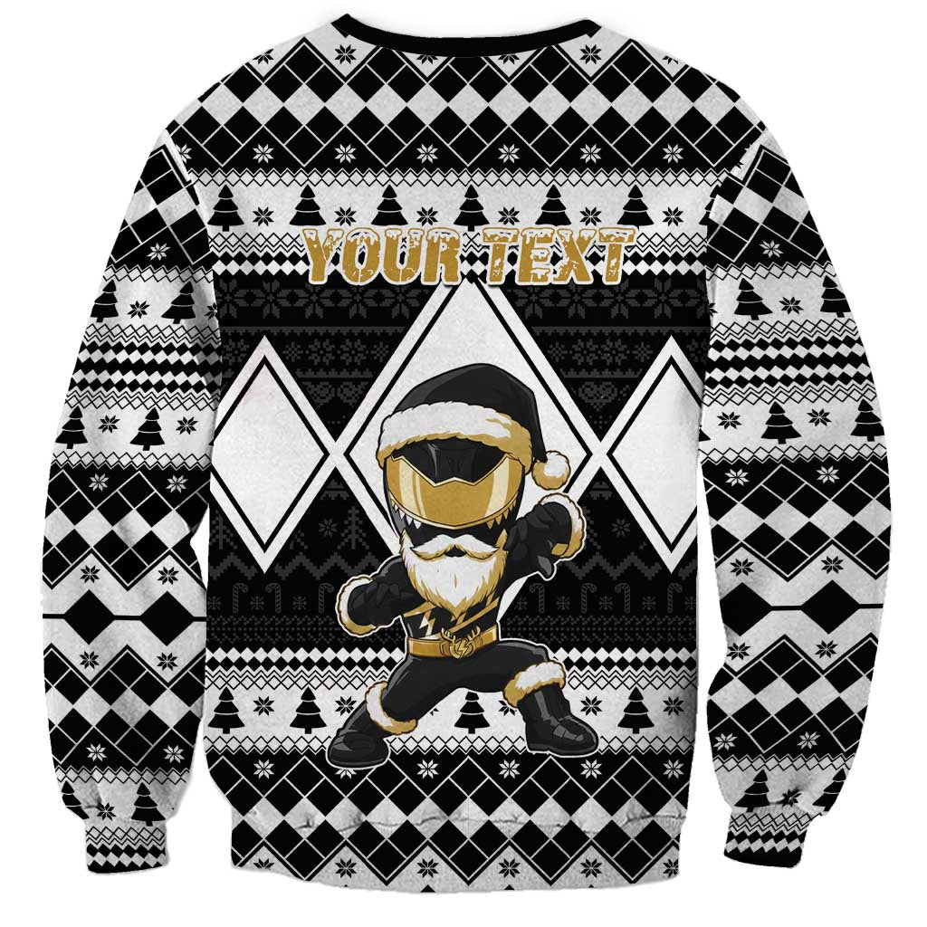 Personalized Power Black Ranger Santa Claus Sweatshirt Funny Christmas - Wonder Print Shop
