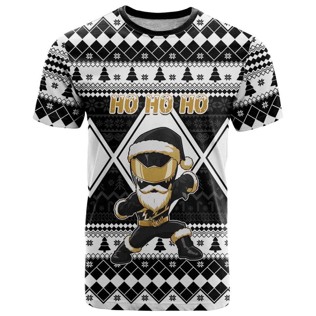 Personalized Power Black Ranger Santa Claus T Shirt Funny Christmas - Wonder Print Shop