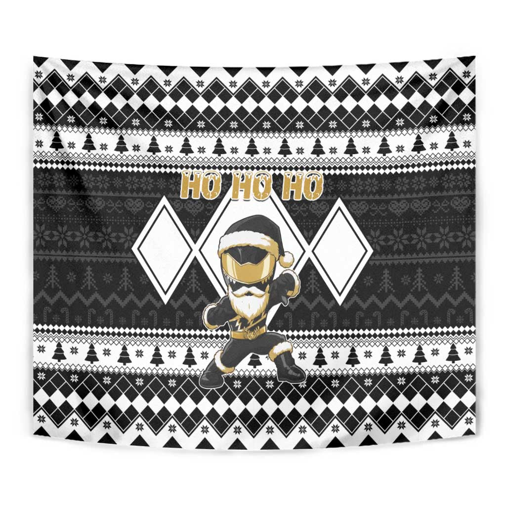 Power Black Ranger Santa Claus Tapestry Funny Christmas - Wonder Print Shop
