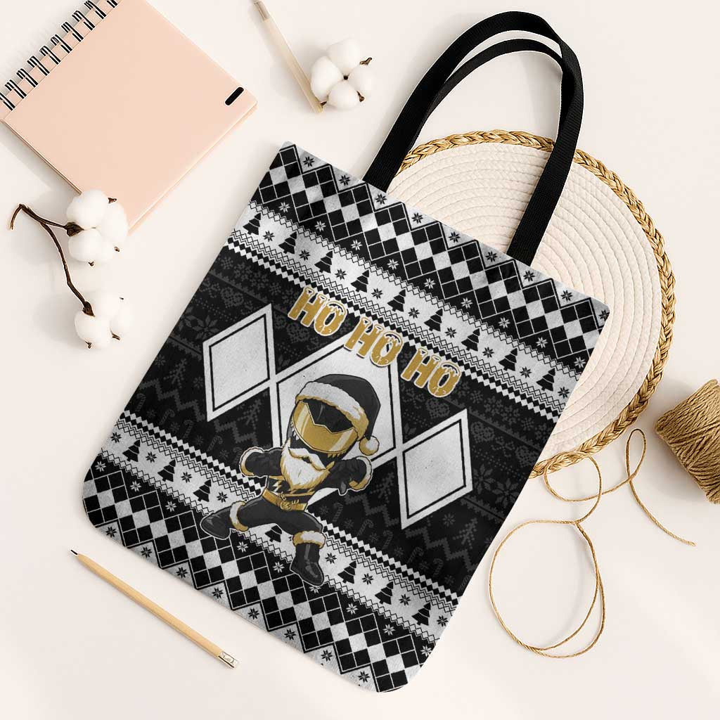 Power Black Ranger Santa Claus Tote Bag Funny Christmas - Wonder Print Shop