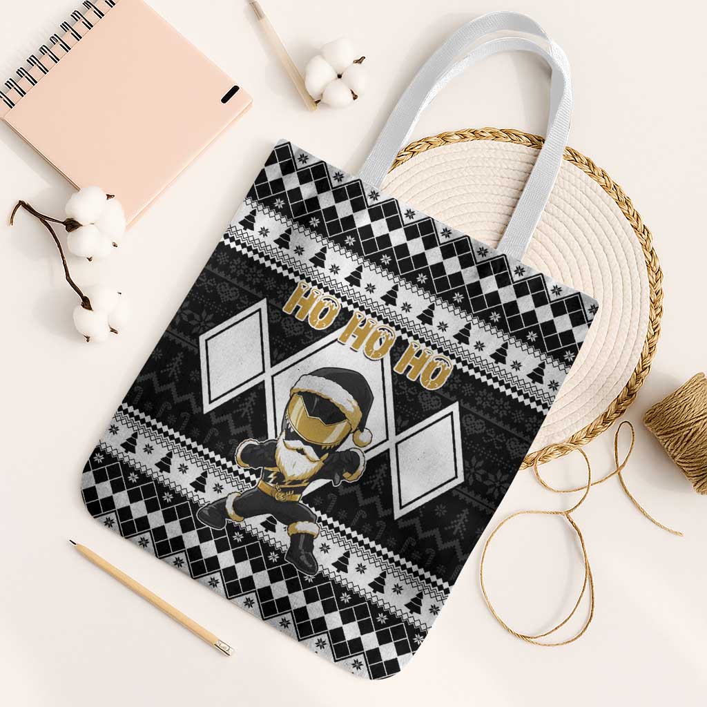 Power Black Ranger Santa Claus Tote Bag Funny Christmas - Wonder Print Shop