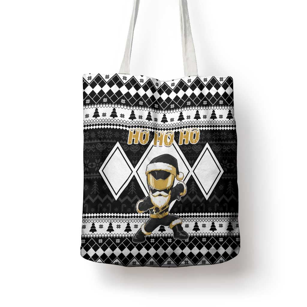 Power Black Ranger Santa Claus Tote Bag Funny Christmas - Wonder Print Shop