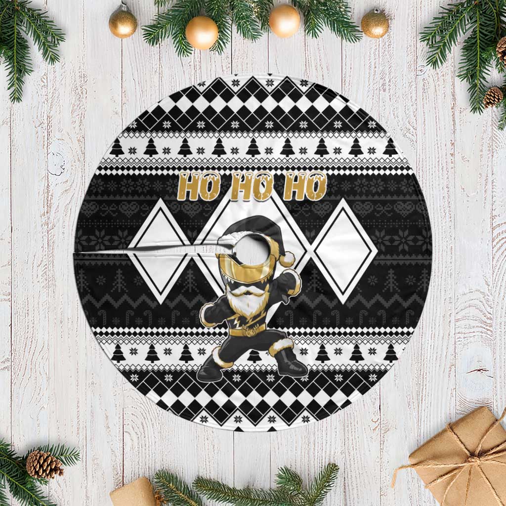 Power Black Ranger Santa Claus Tree Skirt Funny Christmas - Wonder Print Shop