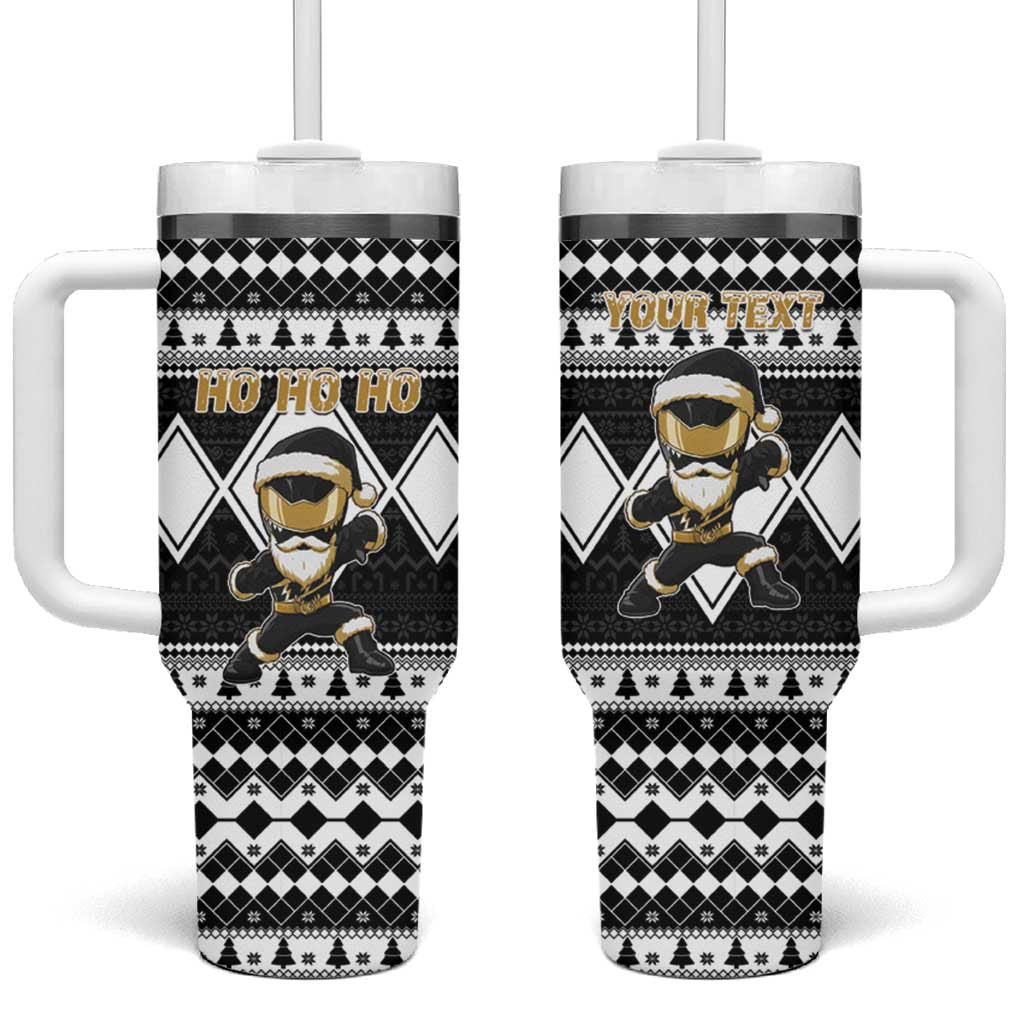 Personalized Power Black Ranger Santa Claus Tumbler With Handle Funny Christmas - Wonder Print Shop