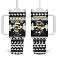 Personalized Power Black Ranger Santa Claus Tumbler With Handle Funny Christmas - Wonder Print Shop