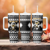 Personalized Power Black Ranger Santa Claus Tumbler With Handle Funny Christmas - Wonder Print Shop