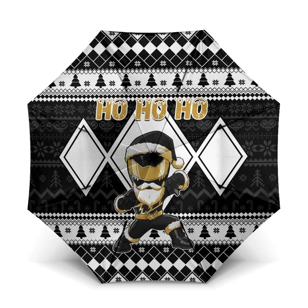 Power Black Ranger Santa Claus Umbrella Funny Christmas - Wonder Print Shop
