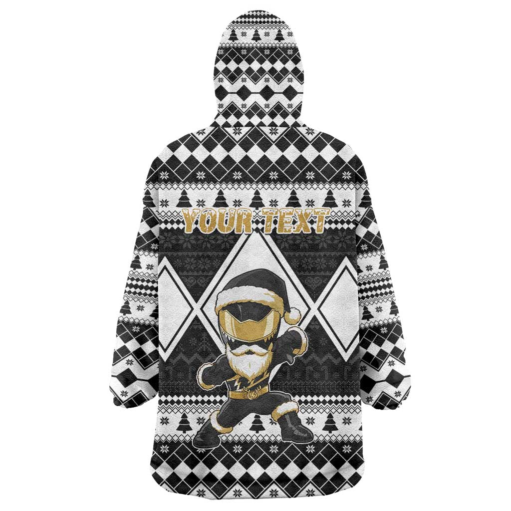 Personalized Power Black Ranger Santa Claus Wearable Blanket Hoodie Funny Christmas - Wonder Print Shop