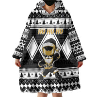 Personalized Power Black Ranger Santa Claus Wearable Blanket Hoodie Funny Christmas - Wonder Print Shop