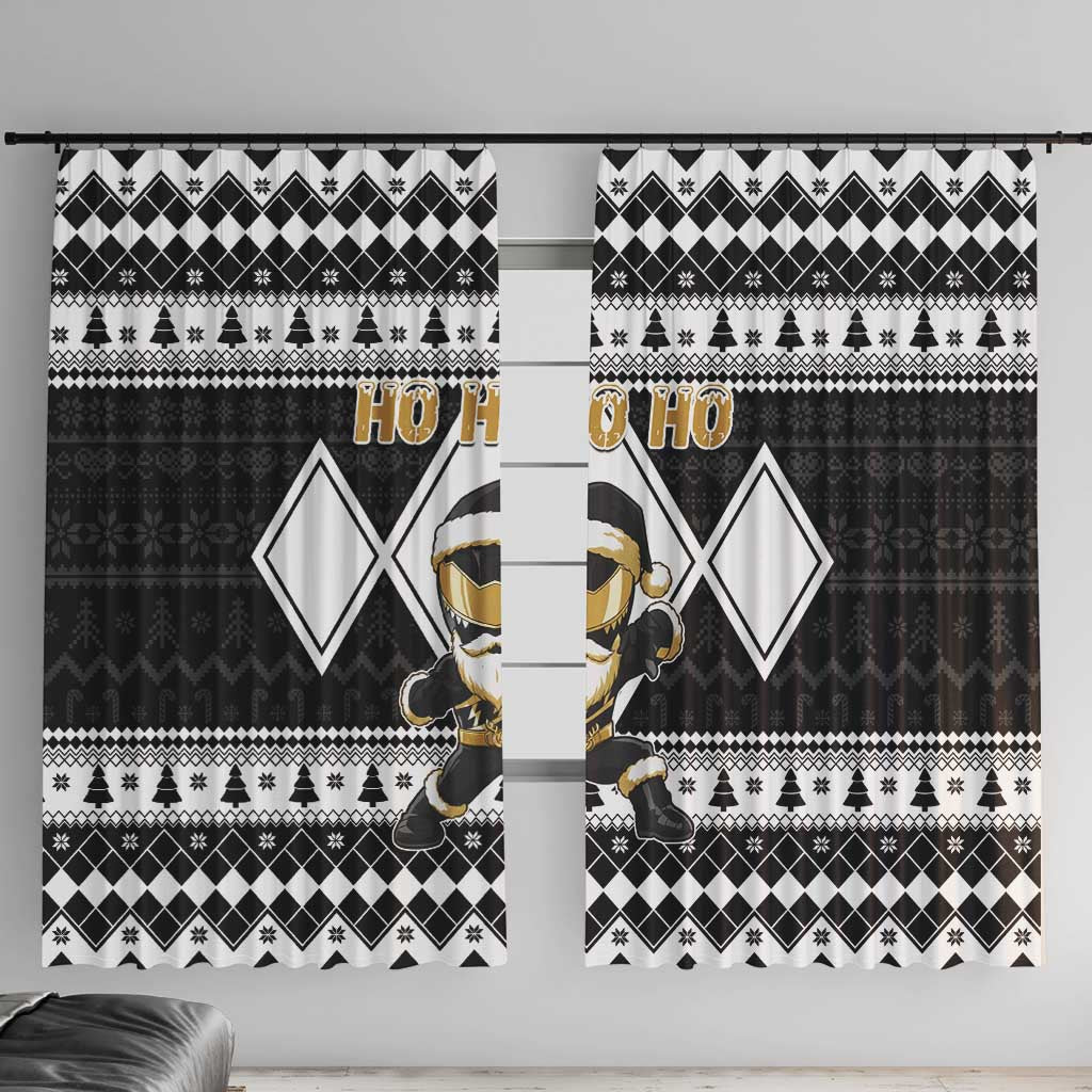 Power Black Ranger Santa Claus Window Curtain Funny Christmas - Wonder Print Shop
