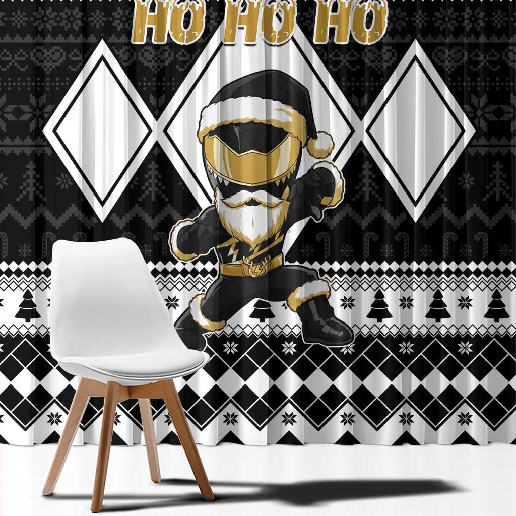 Power Black Ranger Santa Claus Window Curtain Funny Christmas - Wonder Print Shop