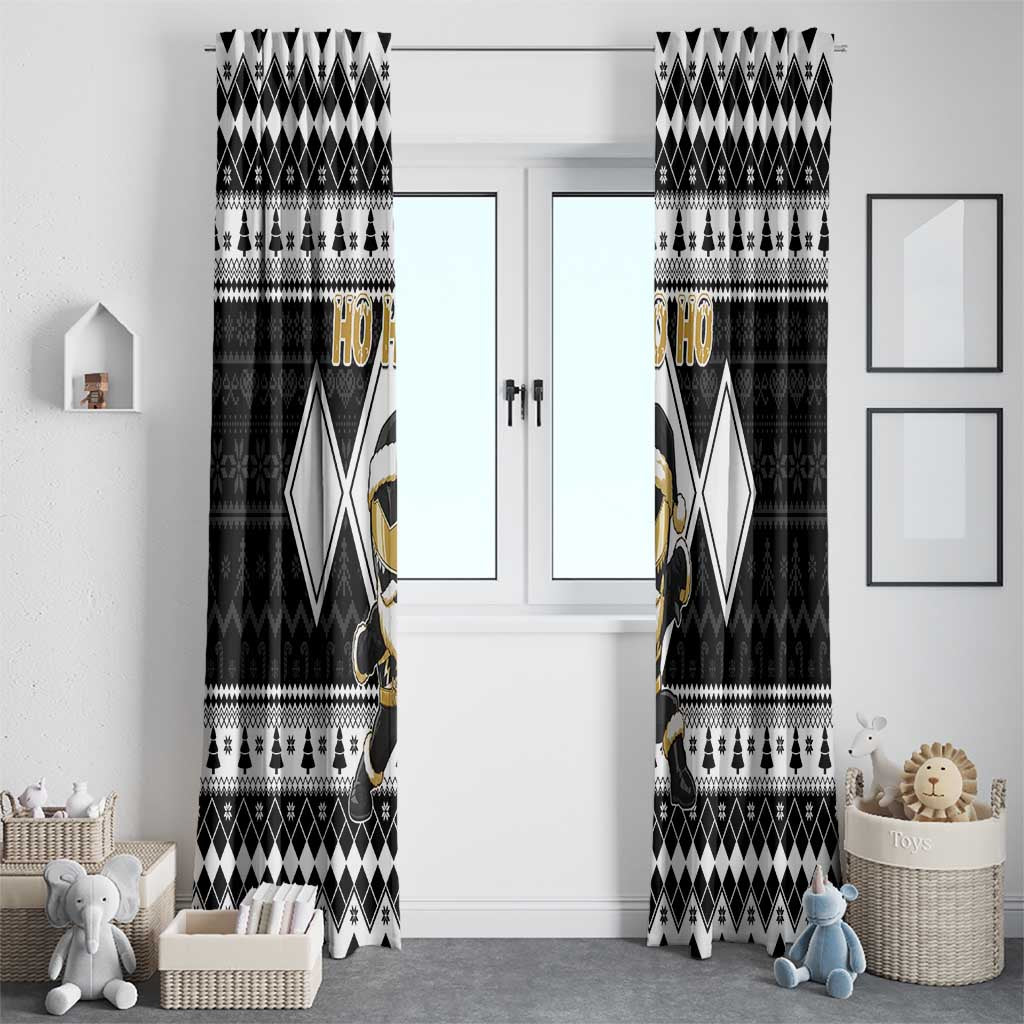 Power Black Ranger Santa Claus Window Curtain Funny Christmas - Wonder Print Shop